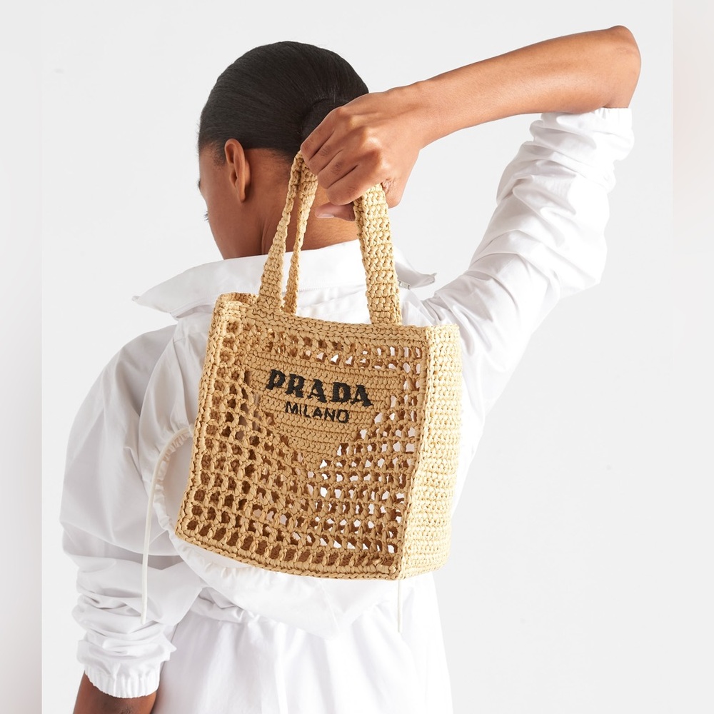 Small Raffia Prada Tote - Picture 7 of 7